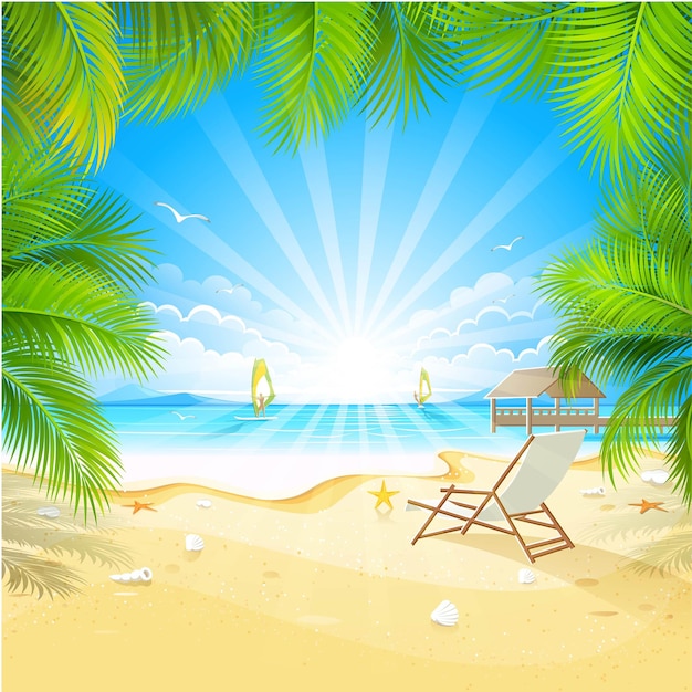 Vector de elemento de praia de verão
