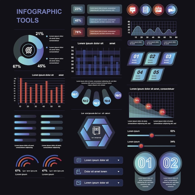 Vector de elementos de Harvey Ball Infographics