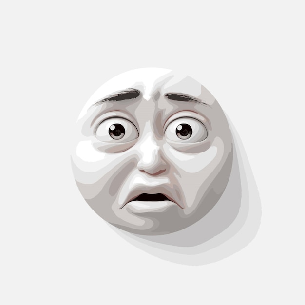 Vector de emoji de rosto confuso em fundo branco