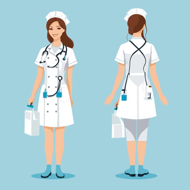 Vetor vector de enfermeira em fundo branco