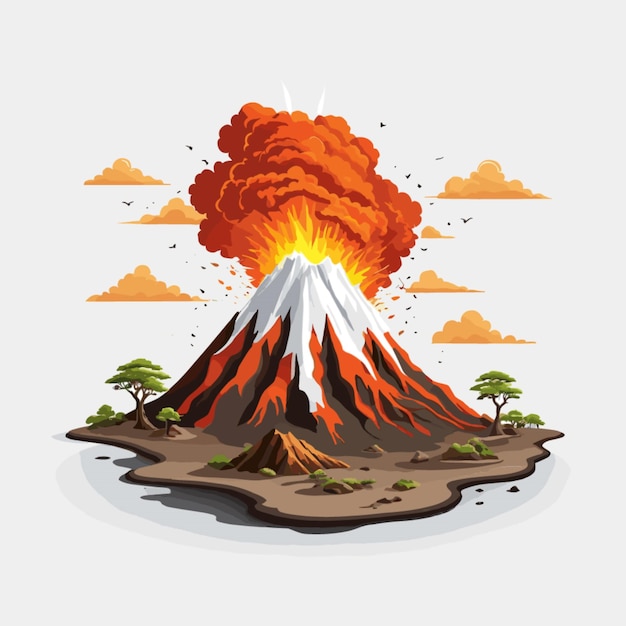 Vetor vector de erupção vulcânica