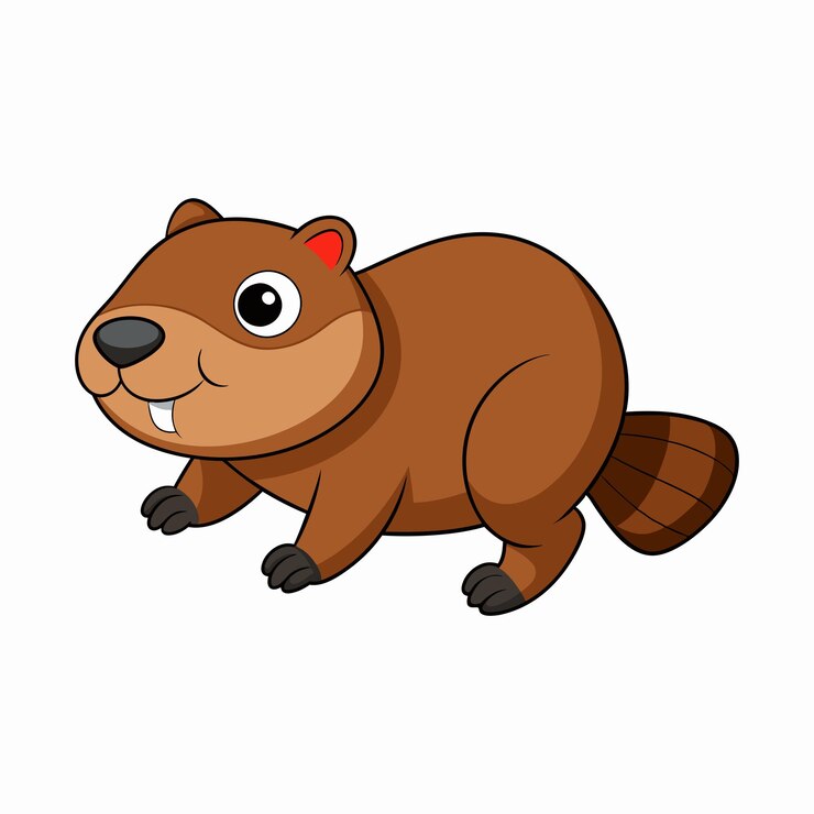 Vetor vector de escalada de castor kawaii