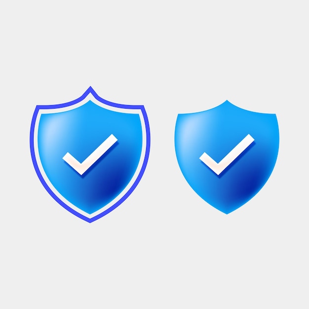 Vector de escudo de lista de verificação de botões