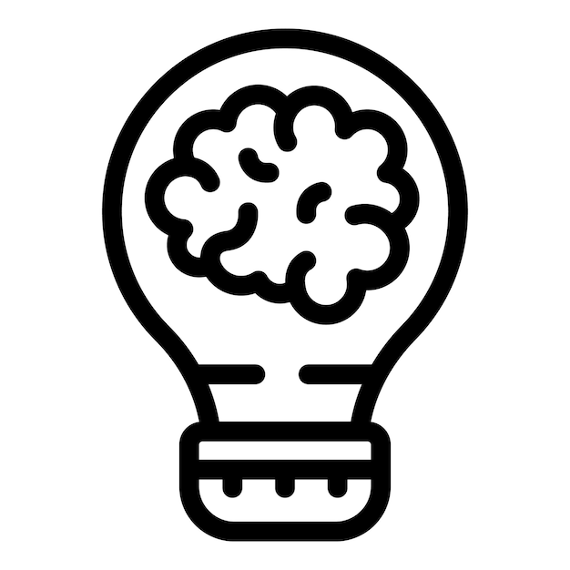 Vector de esquema de ícone de troca de ideias pensamento criativo