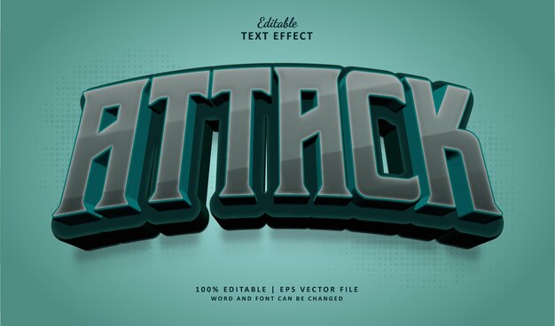 Vector de estilo de efeito de texto de ataque Editável Estilo de efeito de texto Esport
