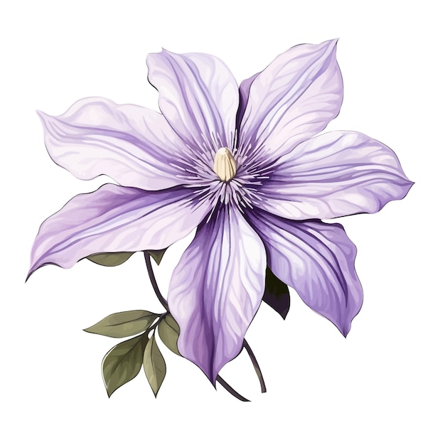 Vetor vector de flor de clematis clipart fundo branco