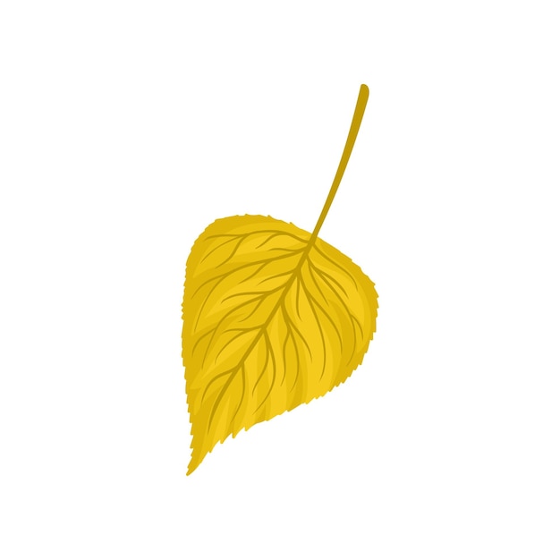 Vector de folha de bétula amarela de outono ilustração isolada em fundo branco
