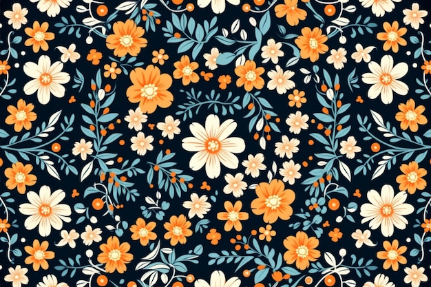 Vector de folha de fundo de padrão floral