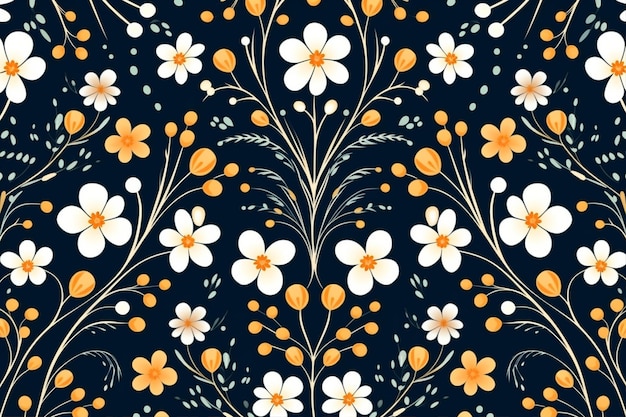 Vector de folha de fundo de padrão floral