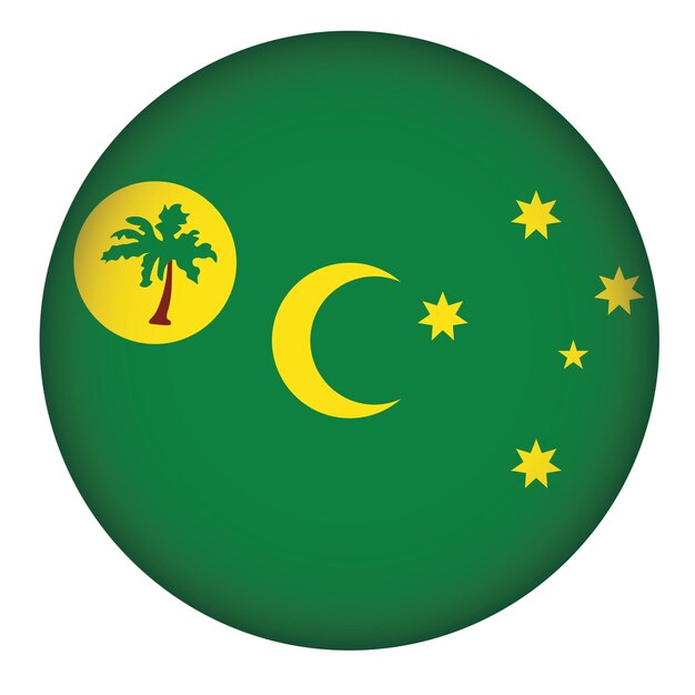 Vetor vector de forma redonda da bandeira da ilha de cocos keeling