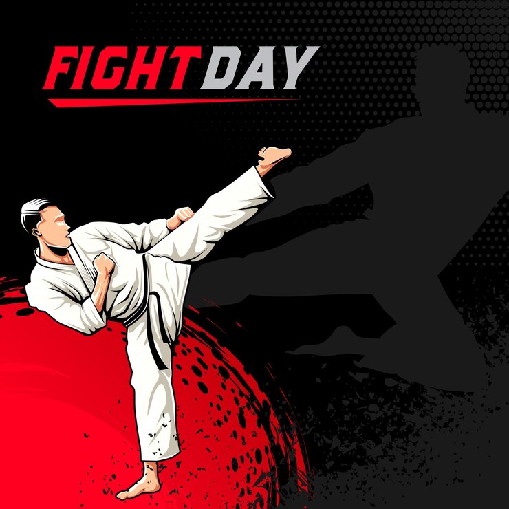 Vetor vector de fundo do esporte de karatê modelo de fundo do banner do dia internacional do esporte