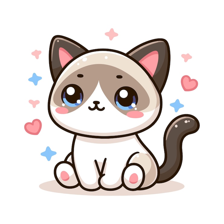 Vetor vector de gato bonito em fundo branco