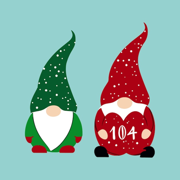 Vector de gnomos de natal bonitos