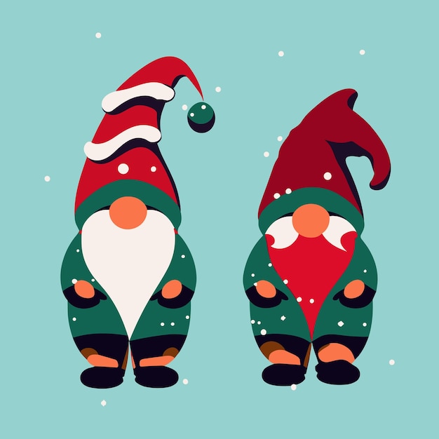 Vector de gnomos de Natal bonitos