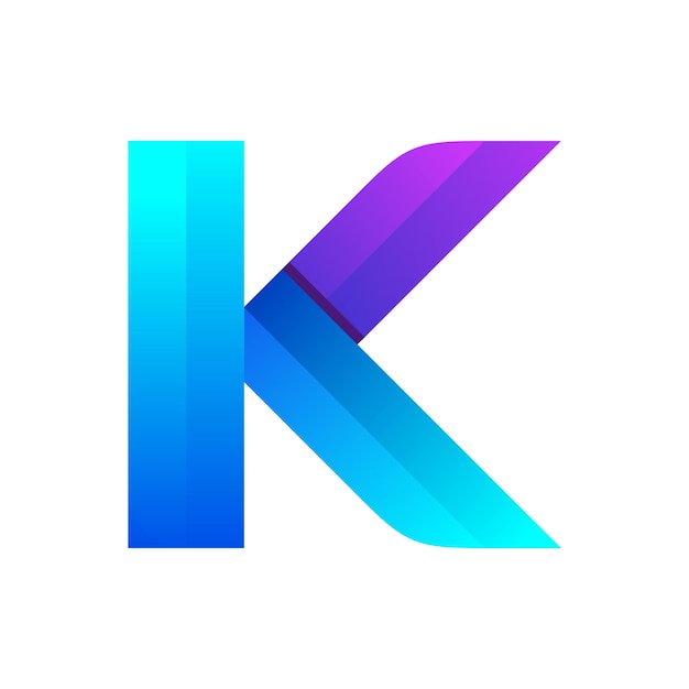 Vector de gradiente de logotipo colorido da letra K