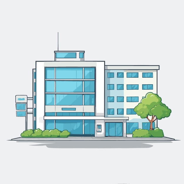 Vetor vector de hospital em fundo branco