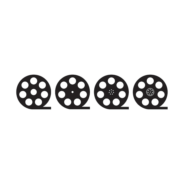 Vector de ícone de bobina de filme plano Ilustração