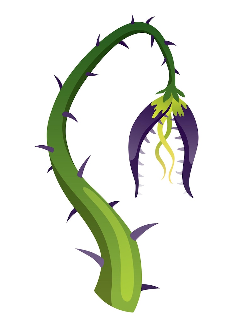 Vetor vector de ícone de planta de monstro de flor com raiva