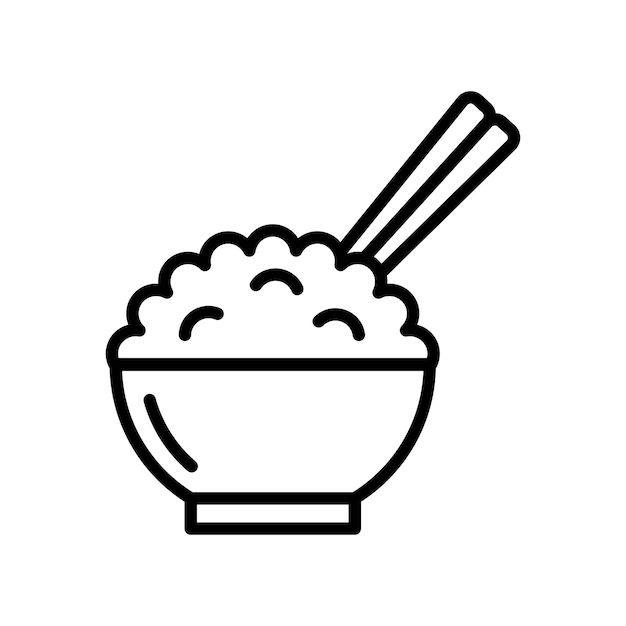 Vector de ícone de tigela de arroz em design de tendência