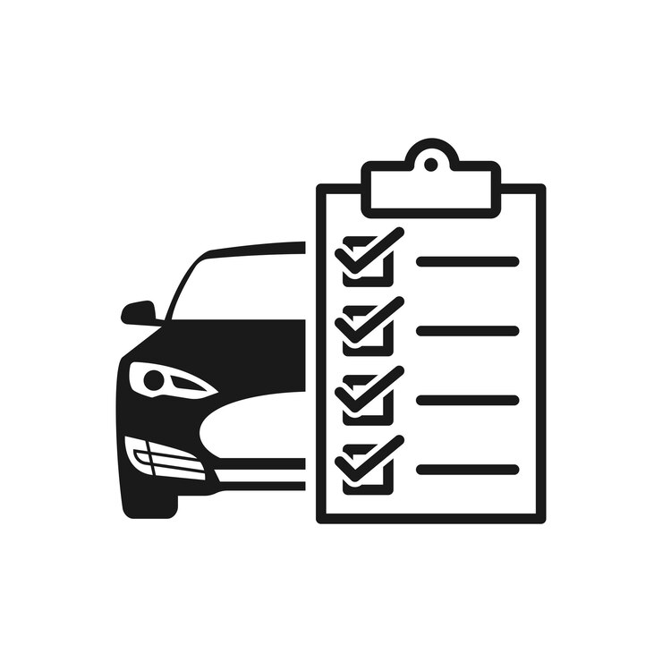 Vetor vector de ícones da lista de manutenção de automóveis