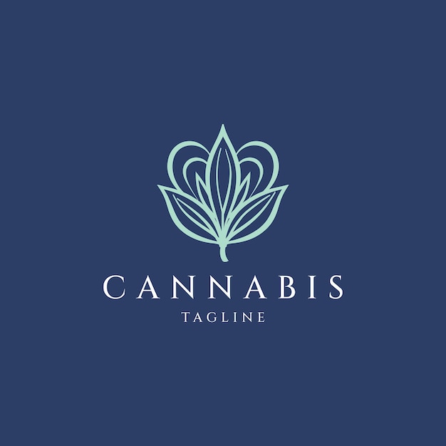 Vector de ícones de design de logotipo de cannabis