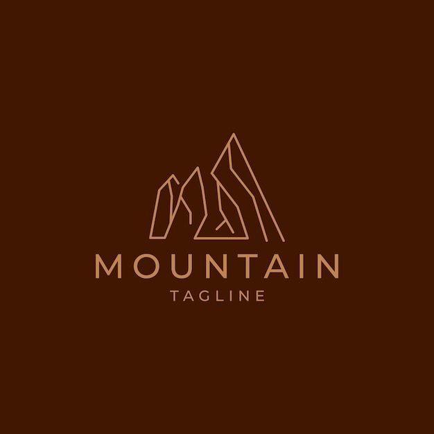 Vector de ícones de design do logotipo da montanha