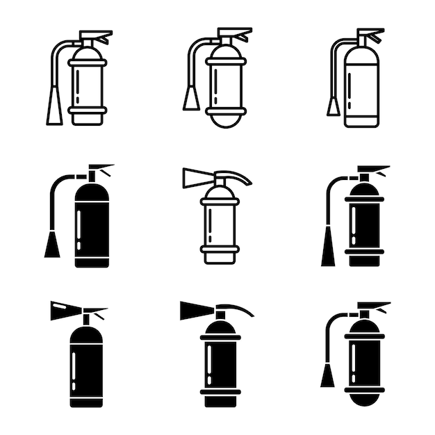 Vector de ícones de extintor de incêndio