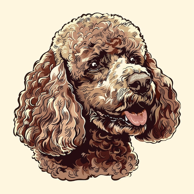 Vetor vector de ilustração de cão poodle