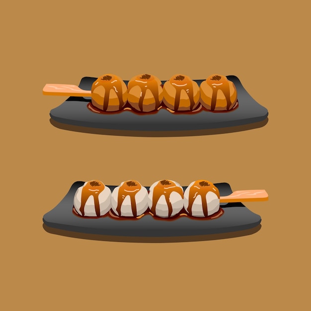 Vector de ilustração de culinária japonesa desenhado à mão