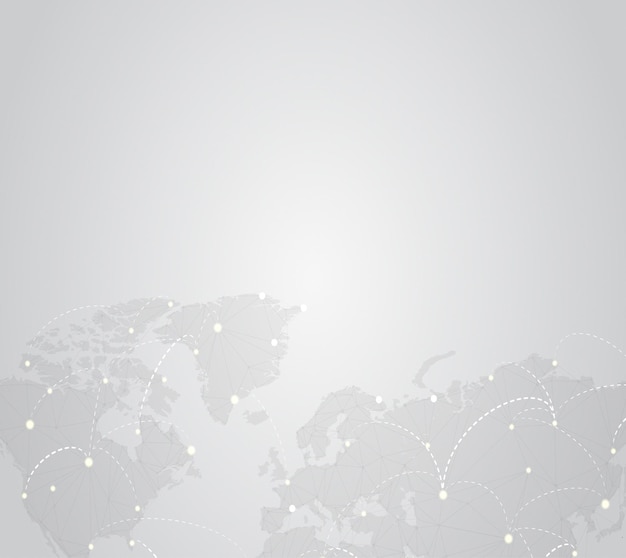 Vector de ilustração de fundo cinza de conexão mundial