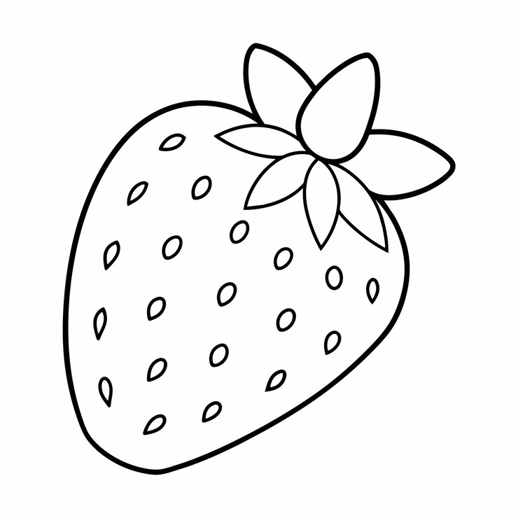 Vetor vector de ilustração de morango página de coloração para crianças