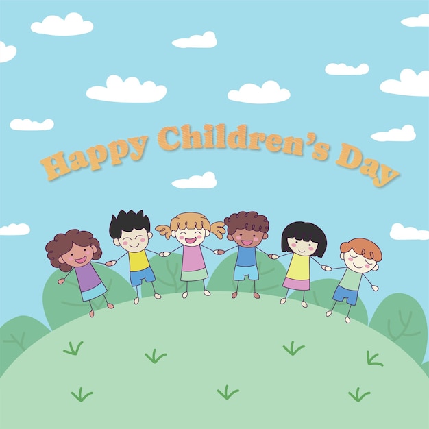 Vector de ilustração do Feliz Dia das Crianças