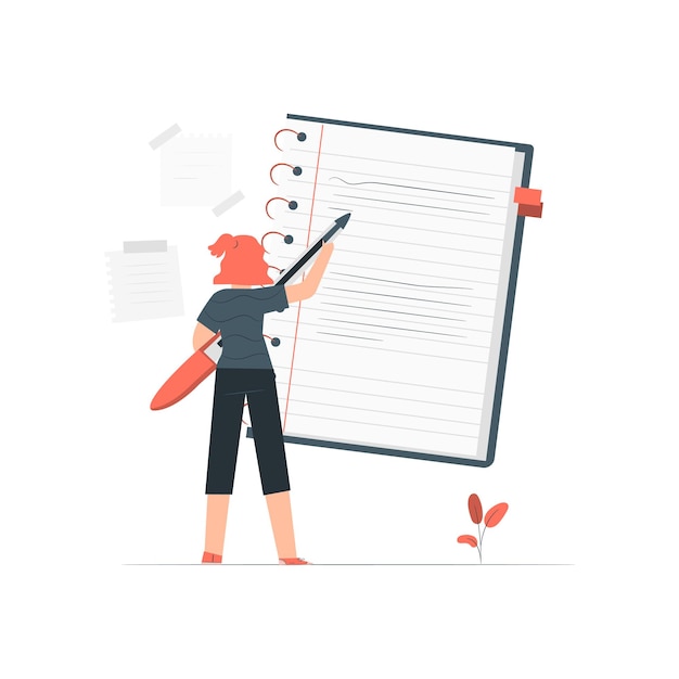 Vector de ilustrações planas de caderno