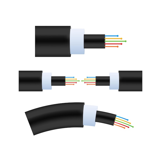 Vector de internet de alta velocidade de cabo de fibra óptica ilustração stock