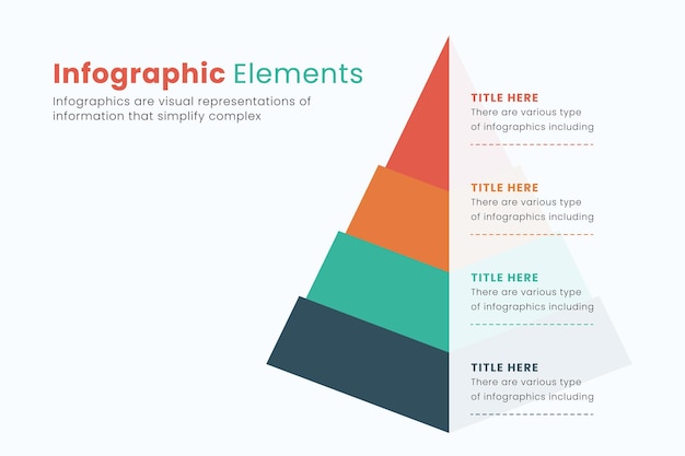 Vetor vector de layout de modelo de elemento de design de infografia de pirâmide para relatório de banner de apresentação