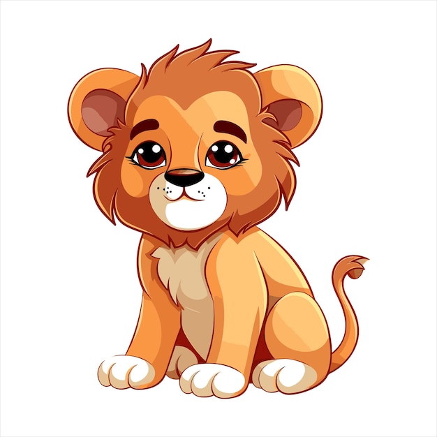 Vector de leão bebé bonito