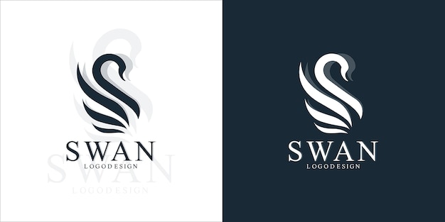 Vector de logotipo de cisne
