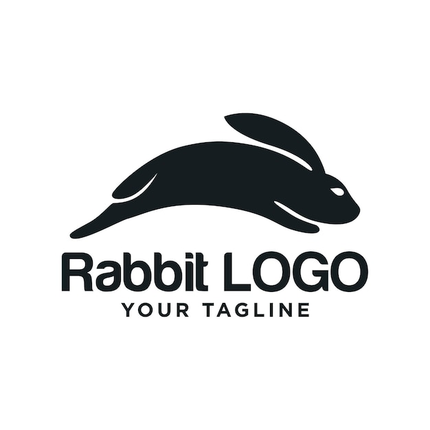 Vector de logotipo de coelho de salto