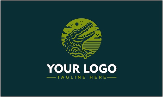 Vetor vector de logotipo de crocodilo vintage design elegante de réptil para uma forte identidade comercial