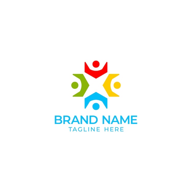 Vector de logotipo de pessoas negativas da comunidade