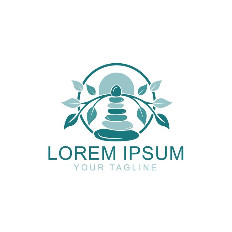 Vetor vector de logotipo de terapia de ioga de massagem de spa de bem-estar