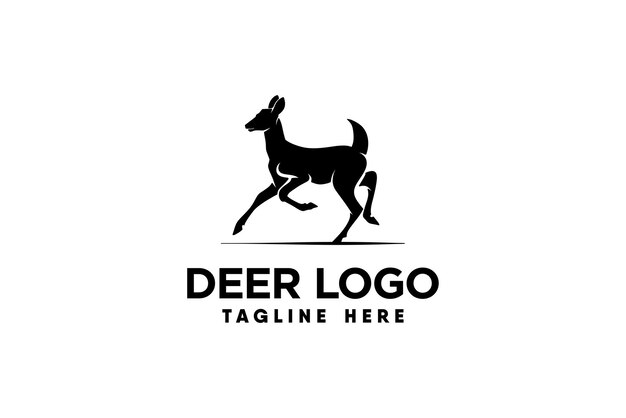 Vector de logotipo de veado com estilo de silhueta moderno e limpo