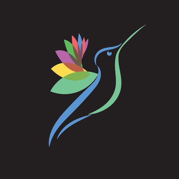 Vetor vector de logotipo do colibri vibrante