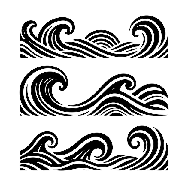 Vetor vector de logotipo minimalista e plano de ondas