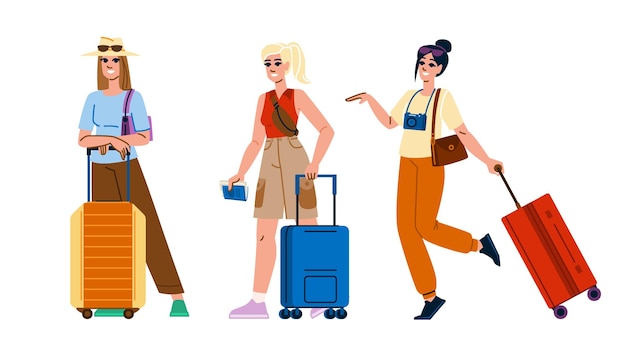 Vector de mala de viagem de mulher