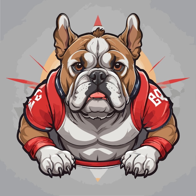 Vetor vector de mascote de esporte de cão touro em fundo branco