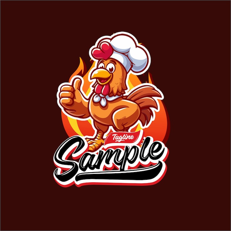 Vetor vector de mascote de personagem de alimento de frango