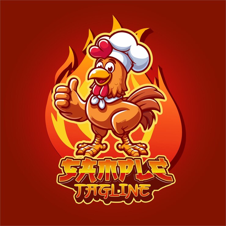 Vetor vector de mascote de personagem de alimento de frango