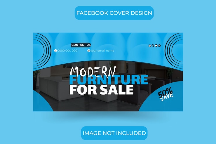 Vetor vector de modelo de design de capa do facebook para venda de móveis