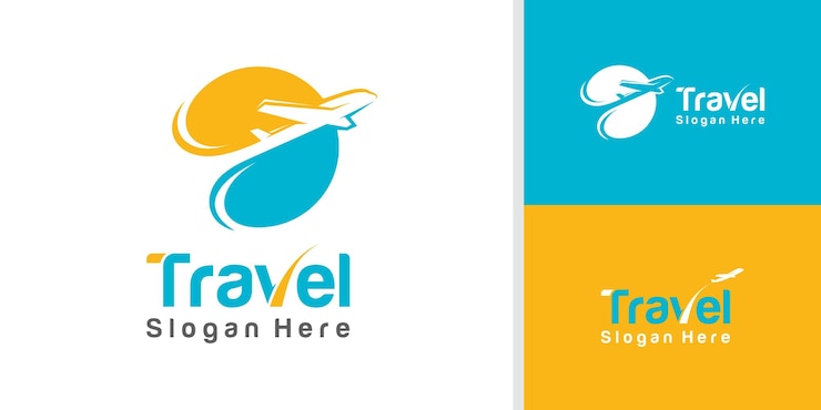 Vetor vector de modelo de design de logotipo de agência de viagens de avião para a sua empresa ou negócio